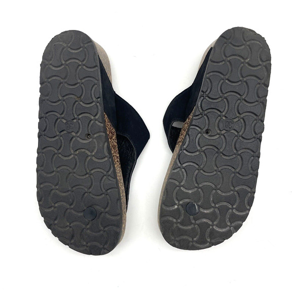 Bamboo Black Faux Suede Platform Thong Flip Flop Sandals Women's Size 7.5 38 - Picture 16 of 16